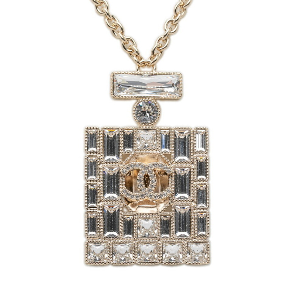Chanel Coco Mark Perfume Bottle Chain Pendant Necklace, B24C Stamp, Gold Plat...
